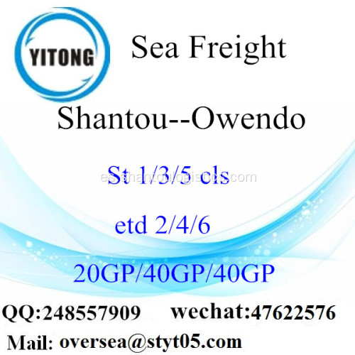Mar de puerto de Shantou flete a Owendo